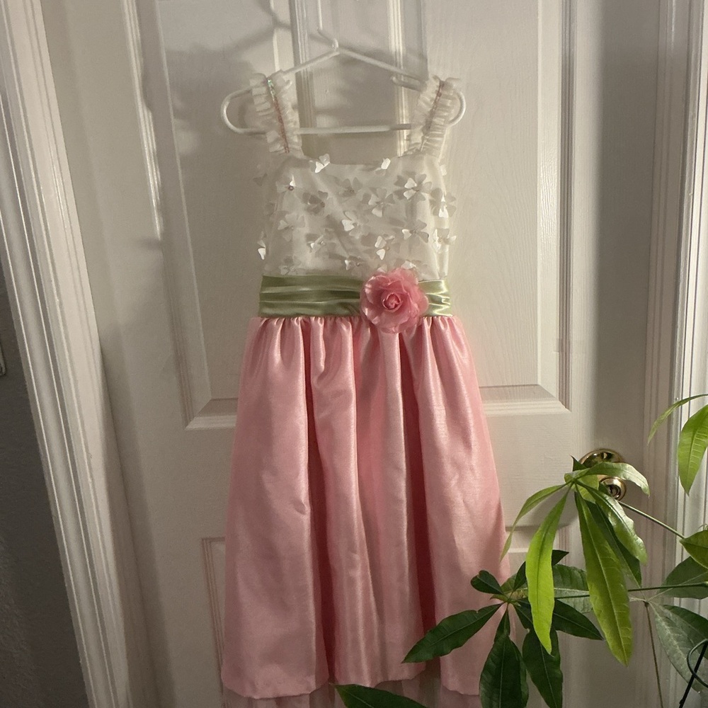 Rare Editions Pink and Green Formal Dress